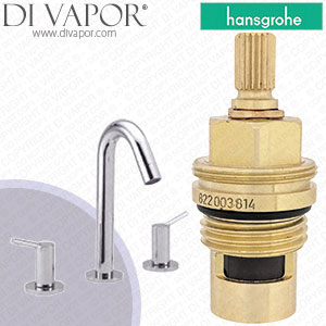 Hansgrohe 71748000 Talis E 4-Hole Rim Mounted Bath Mixer Tap Clockwise Turn to Open 1/4 Turn Compatible Cartridge - HG-3111