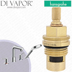 Hansgrohe 72418000 Talis S 4-Hole Rim Mounted Bath Mixer Clockwise Turn to Open 1/4 Turn Compatible Cartridge - HG-3121