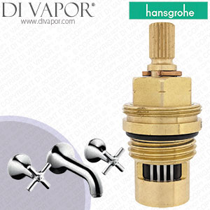 Hansgrohe Axor Terrano 3-Hole Basin Mixer Cross Handles & Short Spout DN15 37313000 Tap Anti-Clockwise Turn to Open 1/4 Turn Compatible Cartridge - HG-3171