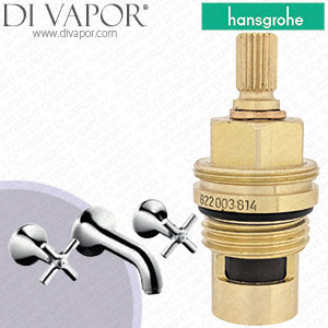 Hansgrohe Axor Terrano 3-Hole Basin Mixer Cross Handles & Short Spout DN15 37313000 Tap Clockwise Turn to Open 1/4 Turn Compatible Cartridge - HG-3172
