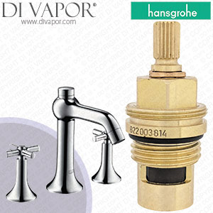 Hansgrohe Axor Terrano 3-Hole Basin Mixer with Cross Handles DN15 37133810 Clockwise Turn to Open 1/4 Turn Compatible Cartridge - HG-3221