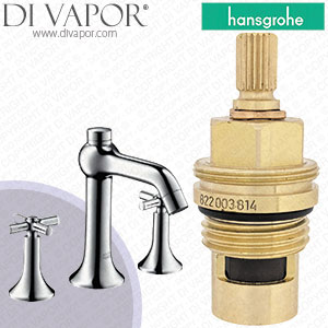 Hansgrohe Axor Terrano 3-Hole Basin Mixer with Cross Handles DN15 37133000 Clockwise Turn to Open 1/4 Turn Compatible Cartridge - HG-3231