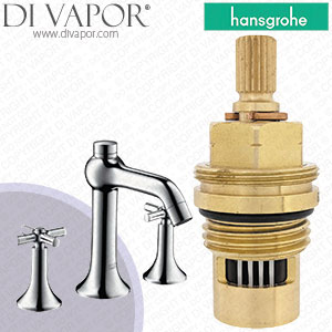 Hansgrohe Axor Terrano 3-Hole Basin Mixer with Cross Handles DN15 37133000 Anti-Clockwise Turn to Open 1/4 Turn Compatible Cartridge - HG-3232