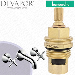 Hansgrohe Axor Terrano 3-Hole Basin Mixer with Cross Handles & Short Spout 37313810 Clockwise Turn to Open 1/4 Turn Compatible Cartridge - HG-3251