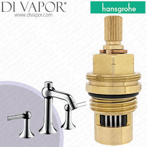 Hansgrohe Axor Terrano 3-Hole Basin Mixer with Lever Handles DN15 37135000 Anti-Clockwise Turn to Open 1/4 Turn Compatible Cartridge - HG-3262