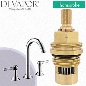 Hansgrohe Axor Terrano 3-Hole Basin Mixer with Lever Handles 37136810 Anti-Clockwise Turn to Open 1/4 Turn Compatible Cartridge - HG-3272