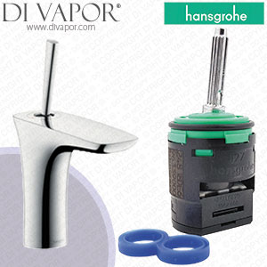 Hansgrohe PuraVida Single Lever Basin Mixer 110 w/ Pop-Up Waste 15074000 Tap Cartridge - HG-3550