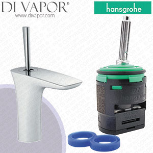 Hansgrohe PuraVida Single Lever 110 Basin Mixer White/Chrome 15074400 Cartridge - HG-3680