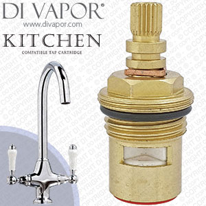 Harrogate Kitchen Mono Sink Mixer with Scudo Period Style Levers Hot Cartridge - HGA42345