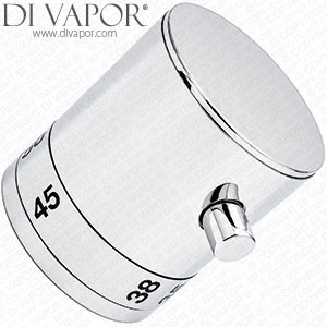 Chrome Thermostatic Temperature Control Knob (Handle) - 40mm Diameter - 20 Splines - HH8534620