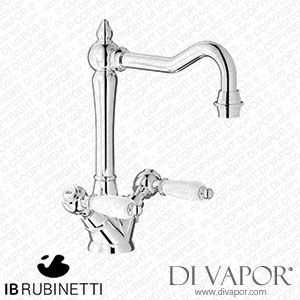 IB Rubinetti HL205CC_2 Hermes + Hermes Elle Monohole Washbasin Mixer with Two Handles Complete with Drain Spare Parts