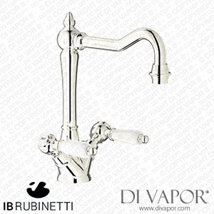 IB Rubinetti HL205PL_2 Hermes + Hermes Elle Monohole Washbasin Mixer with Two Handles Complete with Drain Spare Parts