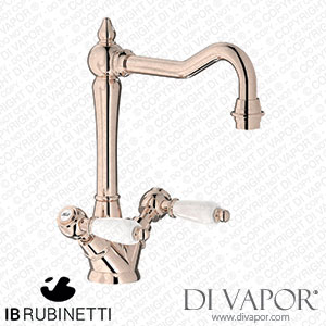 IB Rubinetti HL205RS_2 Hermes + Hermes Elle Monohole Washbasin Mixer with Two Handles Complete with Drain Spare Parts