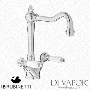 IB Rubinetti HL205SS_2 Hermes + Hermes Elle Monohole Washbasin Mixer with Two Handles Complete with Drain Spare Parts