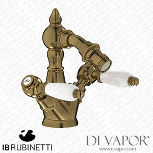 IB Rubinetti HL225BB_2 Hermes + Hermes Elle Monohole Bidet with Two Handles Complete with Drain Spare Parts