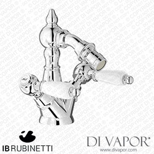 IB Rubinetti HL225CC_2 Hermes + Hermes Elle Monohole Bidet with Two Handles Complete with Drain Spare Parts