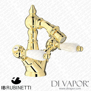 IB Rubinetti HL225II_2 Hermes + Hermes Elle Monohole Bidet with Two Handles Complete with Drain Spare Parts