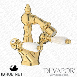 IB Rubinetti HL225OS_2 Hermes + Hermes Elle Monohole Bidet with Two Handles Complete with Drain Spare Parts