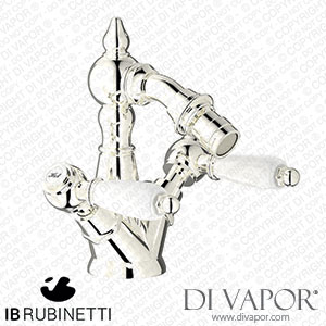 IB Rubinetti HL225PL_2 Hermes + Hermes Elle Monohole Bidet with Two Handles Complete with Drain Spare Parts