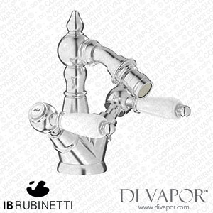 IB Rubinetti HL225SS_2 Hermes + Hermes Elle Monohole Bidet with Two Handles Complete with Drain Spare Parts