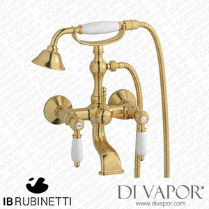 IB Rubinetti HL250OS_2 Hermes + Hermes Elle Wall Mounted Bath Filler Complete with Shower Kit Spare Parts