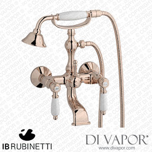 IB Rubinetti HL250RS_2 Hermes + Hermes Elle Wall Mounted Bath Filler Complete with Shower Kit Spare Parts