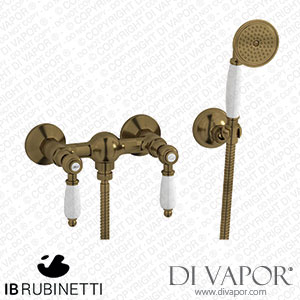 IB Rubinetti HL350BB_2 Hermes + Hermes Elle Wall Mounted Shower Mixer with Shower Kit Spare Parts