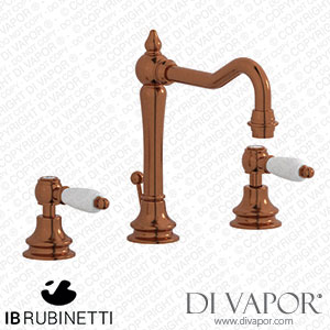 IB Rubinetti HL390RR_2 Hermes + Hermes Elle Three Holes Washbasin Set with Tall Spout Spare Parts