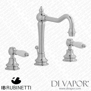 IB Rubinetti HL390SS_2 Hermes + Hermes Elle Three Holes Washbasin Set with Tall Spout Spare Parts