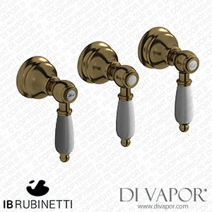 IB Rubinetti HL410BB_2 Hermes + Hermes Elle Three Holes Wall Mounted Shower with Two Ways Diverter Spare Parts