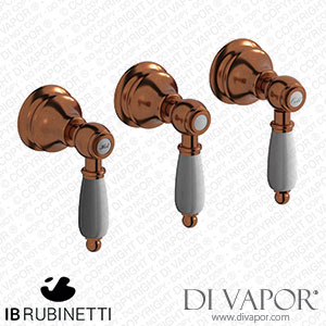IB Rubinetti HL410RR_2 Hermes + Hermes Elle Three Holes Wall Mounted Shower with Two Ways Diverter Spare Parts