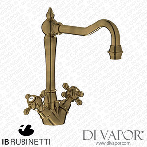 IB Rubinetti HR205BB Hermes + Hermes Elle Monohole Washbasin Mixer with Two Handles Complete with Drain Spare Parts