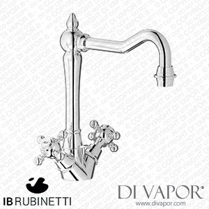 IB Rubinetti HR205CC Hermes + Hermes Elle Monohole Washbasin Mixer with Two Handles Complete with Drain Spare Parts