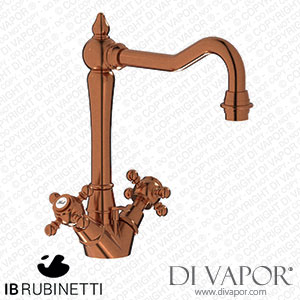 IB Rubinetti HR205RR Hermes + Hermes Elle Monohole Washbasin Mixer with Two Handles Complete with Drain Spare Parts