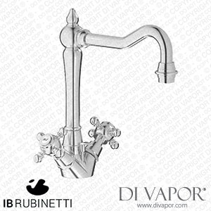 IB Rubinetti HR205SS Hermes + Hermes Elle Monohole Washbasin Mixer with Two Handles Complete with Drain Spare Parts