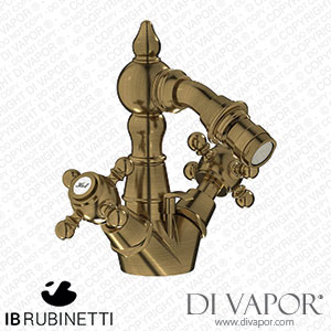 IB Rubinetti HR225BB Hermes + Hermes Elle Monohole Bidet with Two Handles Complete with Drain Spare Parts