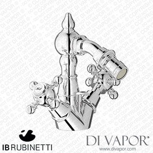IB Rubinetti HR225CC Hermes + Hermes Elle Monohole Bidet with Two Handles Complete with Drain Spare Parts