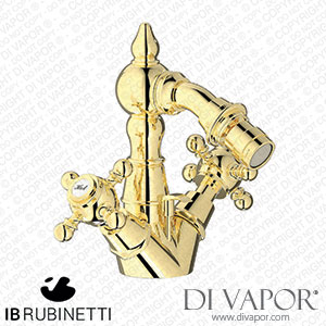 IB Rubinetti HR225II Hermes + Hermes Elle Monohole Bidet with Two Handles Complete with Drain Spare Parts