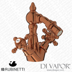 IB Rubinetti HR225RR Hermes + Hermes Elle Monohole Bidet with Two Handles Complete with Drain Spare Parts