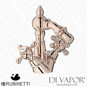 IB Rubinetti HR225RS Hermes + Hermes Elle Monohole Bidet with Two Handles Complete with Drain Spare Parts