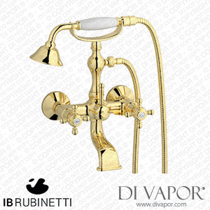 IB Rubinetti HR250II Hermes + Hermes Elle Wall Mounted Bath Filler Complete with Shower Kit Spare Parts