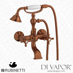 IB Rubinetti HR250RR Hermes + Hermes Elle Wall Mounted Bath Filler Complete with Shower Kit Spare Parts