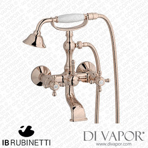 IB Rubinetti HR250RS Hermes + Hermes Elle Wall Mounted Bath Filler Complete with Shower Kit Spare Parts