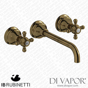 IB Rubinetti HR307BB Hermes + Hermes Elle Wall Mounted Widespread Tap Tap with Long Spout Spare Parts