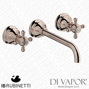 IB Rubinetti HR307RS Hermes + Hermes Elle Wall Mounted Widespread Tap Tap with Long Spout Spare Parts