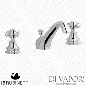 IB Rubinetti HR392CC Hermes + Hermes Elle Three Holes Washbasin Set with Low Spout Spare Parts