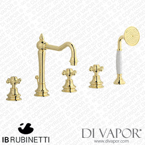 IB Rubinetti HR396II Hermes + Hermes Elle Five Holes Deck Mounted Bath Filler with Shower Kit Spare Parts
