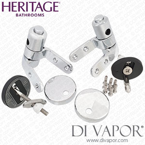 Heritage HY-SS009MN Toilet Seat Soft Close Hinge Replacement Pack - Chrome
