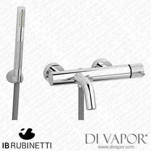 IB Rubinetti ID250CC Industria Wall Mounted Bath Filler Complete with Shower Kit Spare Parts