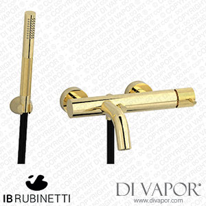 IB Rubinetti ID250II Industria Wall Mounted Bath Filler Complete with Shower Kit Spare Parts